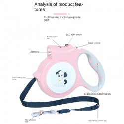 Wholesale Dog LED Leash Nylon Rope Dog Walking Retractable Dog Leash Lead Automatic Extending Dog Leash