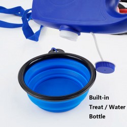 Durable Water Bottle Bowl Nylon Dog Leash with Poop Bag Dispenser Extending Puppy Walking Running Leads
