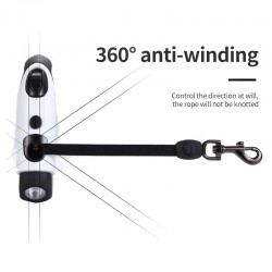 Custom Dog Tangle-Free Leash Retractable 16 Ft Handfree Dog Leash with Bright Led Light Flashlight