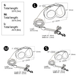 Custom Dog Classic Leash 3 Meters 5 Meters 8 Meters Glow in the Dark Retractable Long Pet Leash 30 FT