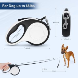 Reflective Dog Nylon Leash Tape Retractable Dog Leash Pet Lead With Led Light