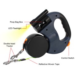 Custom Dog Reflective Leash No Tangle Retractable Leash for Small Dogs Double Dog Walking Supplies 10ft