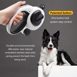 Custom Dog Retractable Leash 5m Long Dog Walking Traction Lead With Waste Bag Dispenser