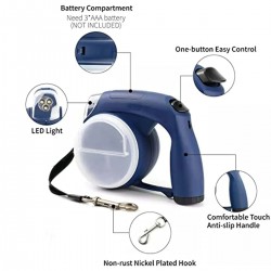 Custom Dog Retractable Leash with Led Flashlight Dog Poop Bag and Storage Bowl