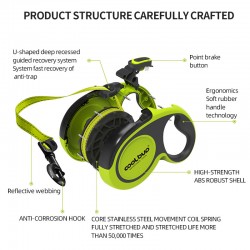 Custom Pet Retractable Leash with Reflective Non-slip Dog Leash for Large, Medium and Small Dogs Outdoor Dog Leash