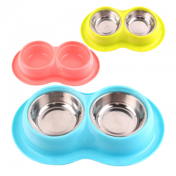 Cat Food Bowls Double Portable Luxury Metal Custom Food Water Feeding Stainless Steel Dog Bowls