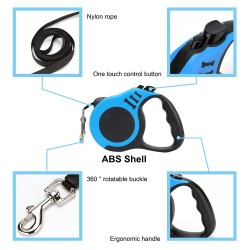 Retractable Dog Automatic Leash Telescopic Tractor Dog Tape Pet Tape 10/16 FT with Non-Slip Handle