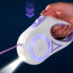 Custom Dog LED Leash Flash Light Large Retractable Pet Dog Outdoor Leash Lead