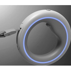 Custom Dog Metal Leash Buckle LED Lighting Ring Design Anti-Slip Handle One-handed Brake Leash