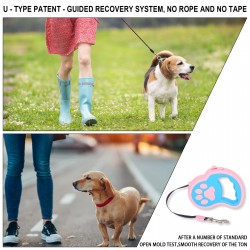 Retractable Dog Extendable Leash 3M Strong Nylon Rope and Anti-Slip Handle No-Tangle Extendable Lead
