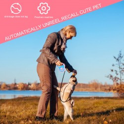 Retractable Dog Extendable Leash 3M Strong Nylon Rope and Anti-Slip Handle No-Tangle Extendable Lead