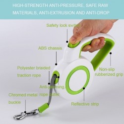 Wholesale Pet Traction Leash Single Switch Automatic Telescopic Rope Dog Chain Leash Pet Retractor 3M/5M for Dogs