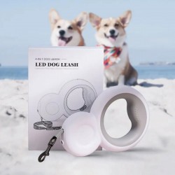 Wholesale Dog Nylon Leash with LED Flashlight Automatic Extending Rope Safety Pet Leash Rope