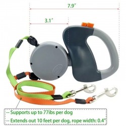 Custom Dog Lead Leash Double-headed Traction Rope Automatic One for Two Double-headed Lead Leash Dog Supplies