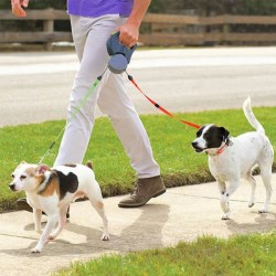 Custom Dog Lead Leash Double-headed Traction Rope Automatic One for Two Double-headed Lead Leash Dog Supplies