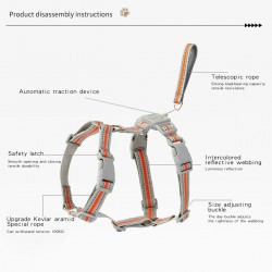 Custom Polyester Pet Harness with Integrated Chest Strap New Simple Dog Leash for Easy Travel Fits Dogs and Cats