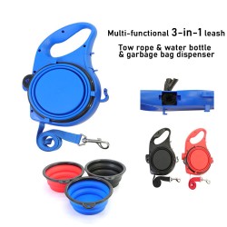 Custom Dog Walking Leash Multifunctional Walking Running Nylon Dog Leash With Dispenser Water Bottle Bowl Dog Leash Lead