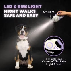 Adjustable Retractable Dog Leash Automatic Extendable Traction Training Rope Pet Dogs Led Leash