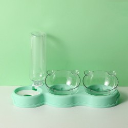 best Seller Plastic Bowls for Dog Cat Two Bowls Water Bottle