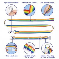Adjustable Running Pet Collar Belt Pet Nylon Pet Dog Leash High Tensile Ribbon Leashes 1.5m