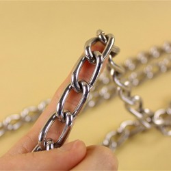 Durable Dog Metal Chain Lead for Small Medium Large Dog Chain Leash Handle Leads Pu Leather Iron Chain