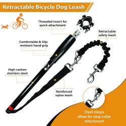 Dog Bicycle Traction Belt Rope Nylon Elastic Leash Bike Pet Walk Run Jogging Distance Keeper Hand Free Pets Leash