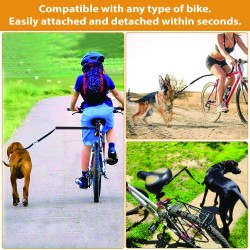 Dog Bicycle Traction Belt Rope Nylon Elastic Leash Bike Pet Walk Run Jogging Distance Keeper Hand Free Pets Leash