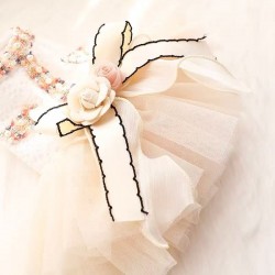 Thin Cat Princess Dress with 3D Floral Decorations Universal for Small Dogs & Cats