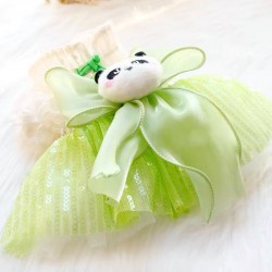 Custom Cat Princess Dress Leash-Attachable Cute Panda Dumpling Design Spring Summer Tulle Gown for Dogs & Cats