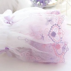 Purple Aesthetic Cat Dress with Embroidery Thin Princess Dress for Small Pets (Summer) and Dolls