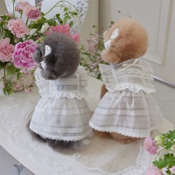 Summer Dog Cute Dress and Dog Clothes Bow Dog Princess Dress with Lace Decoration for Puppy
