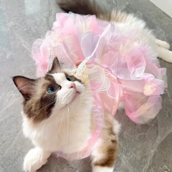 Custom Pet Princess Dress for Dogs and Cats Summer Butterfly Fairy Style Dog Costume Apparel for Spring Weddings