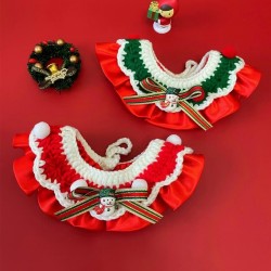 Christmas Pet Santa Collars for Dogs & Cats | Festive Bandana & Bow Tie, Adjustable Sizes