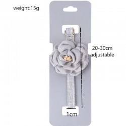 Cat Artificial Camellia Flower & Solid Color Pet Collar with Leash - for Small to Medium Cats & Dogs
