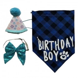 Pet Party Decor Set for Birthday | Bandana Hat Bowtie | Photo Props Dog Celebration Supplies |Festival Theme Available