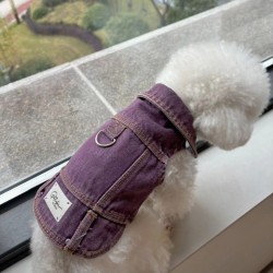 Cute Pet Denim Vest Washed Cotton Bimi Teddy Trendy Clothes Dog Coat