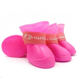 Custom Pet Rain Shoes with Adjustable Hasp for Dogs Not Easy Tear off Silicone Dog Boots