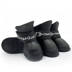 Custom Pet Rain Shoes with Adjustable Hasp for Dogs Not Easy Tear off Silicone Dog Boots