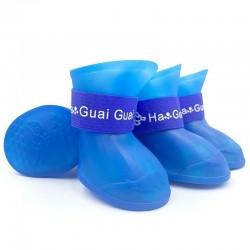 Custom Pet Rain Shoes with Adjustable Hasp for Dogs Not Easy Tear off Silicone Dog Boots