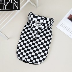 Wholesale Dog Autumn Coat and Winter Teddy Pet Two-legged Checkerboard Cotton Coat