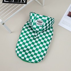 Wholesale Dog Autumn Coat and Winter Teddy Pet Two-legged Checkerboard Cotton Coat