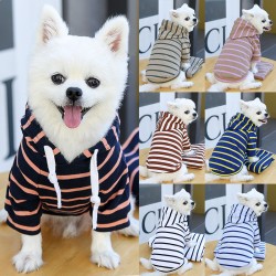 Custom Striped Pet Hoodie Comfortable Clothes Custom Cloth Luxury Summer Slim T-Shirt Pet Accessories