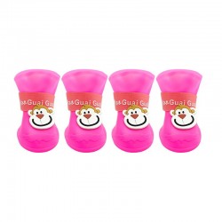 Custom Soft Silicone Shoes logo Cartoon Waterproof Rain Dog Shoes for Small Large Dogs