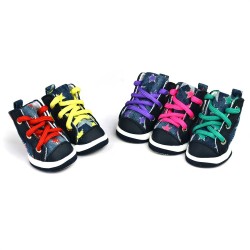 Wholesale Dog Fashion Shoes Colorful Five Star Printing Waterproof Dog Sneakers