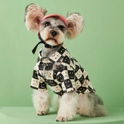 Luxury Fashion Dog Shirt Spring-Summer Breathable Pet T-Shirt | Printed Cool Vest for Outdoor Dogs