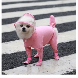 Custom Waterproof Dog Raincoat Surrounded with Dog Shoes Summer Cloth CLASSIC Solid Dog Rain Coat Coats & Jackets