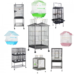Metal Bird Parrot Cage Iron Wire Frame Breathable Mesh Button Solid Antiqued Steel Wire Box