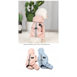 Custom Waterproof Dog Raincoat Double Layer Waterproof Raincoat Cloth CLASSIC Solid Dog Rain Coat 1pcs