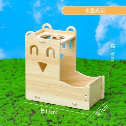 Wooden Hamster Nest Toys Hamster Squirrel Cage Supplies Wooden Running Wheel Villa Decoration Landscaping Toys