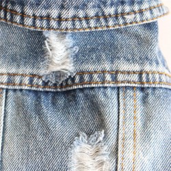 Custom Pet Ripped Jeans Denim Vest Coat Clothes Puppy Four Seasons Clothes